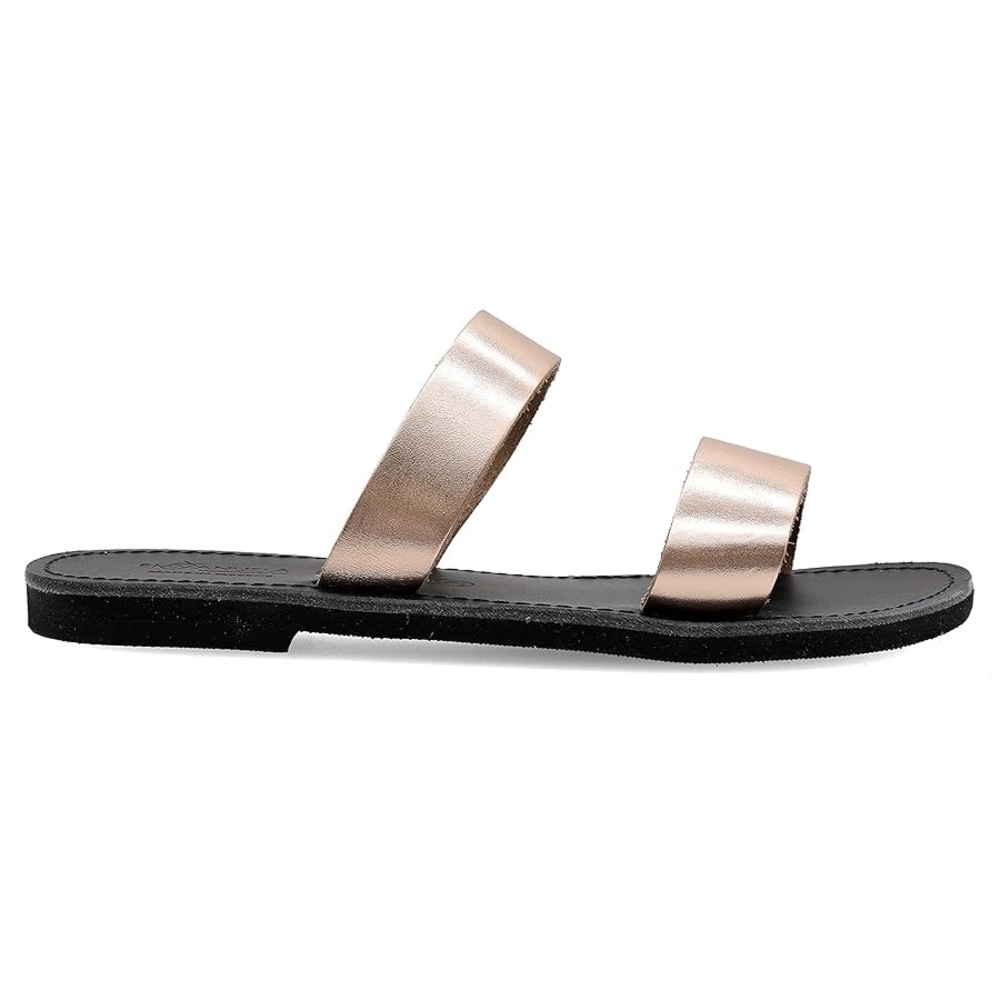 EMMANUELA ROSE GOLD LEATHER SLIDE SANDALS - Picture 10 of 12